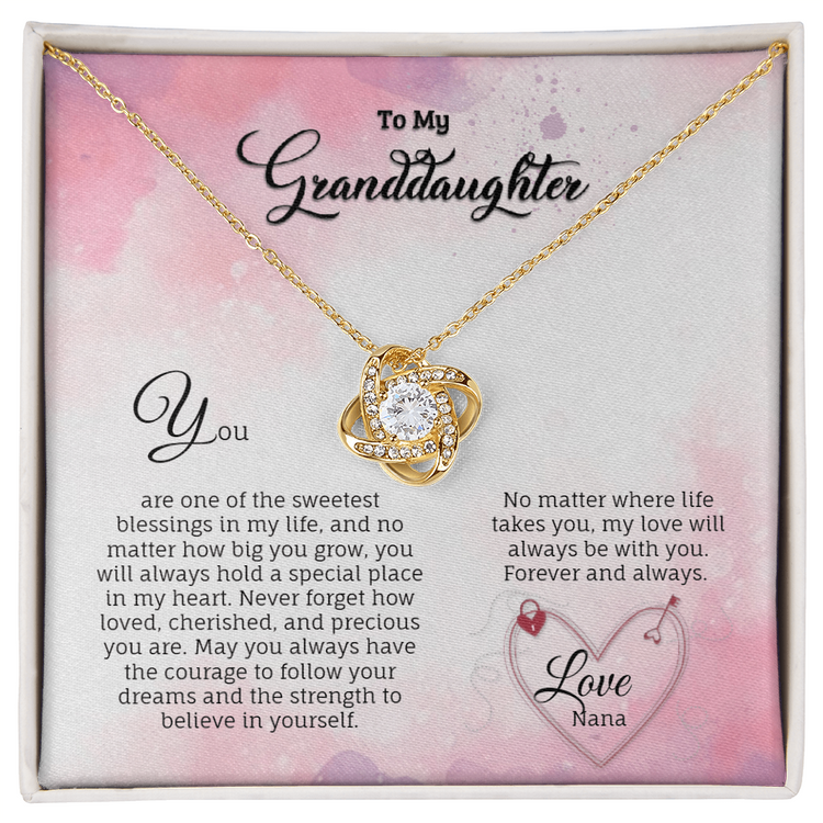 No matter how big you grow-Love knot necklace