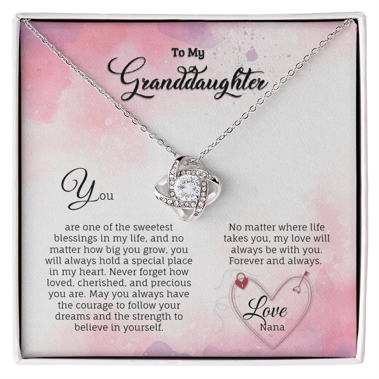 No matter how big you grow-Love knot necklace